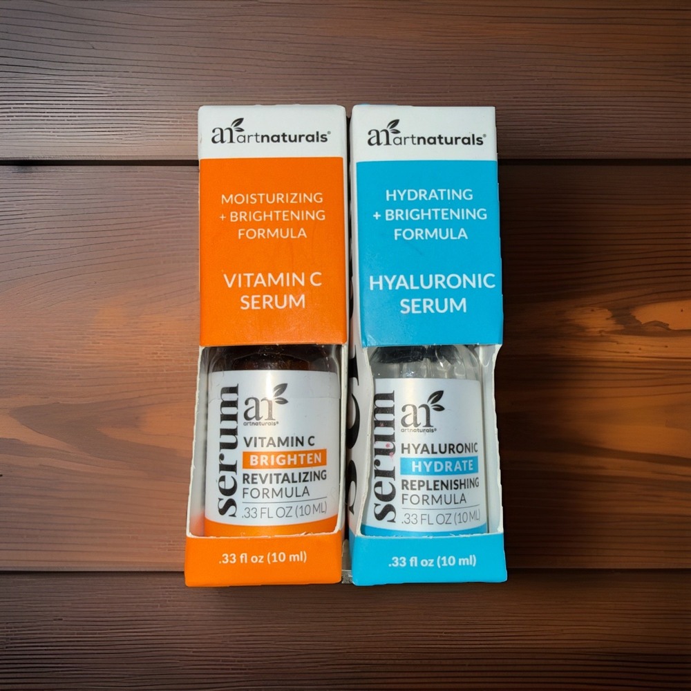 ArtNaturals Vitamin C Age Defying Serum 1 Oz. & Hyaluronic Serum 1oz Lot Of 2